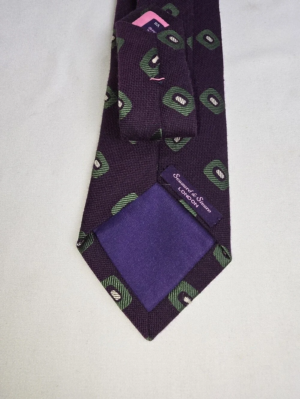 Seward & Stearn London The English Silk Tie Purple Geometric Men's Neck tie